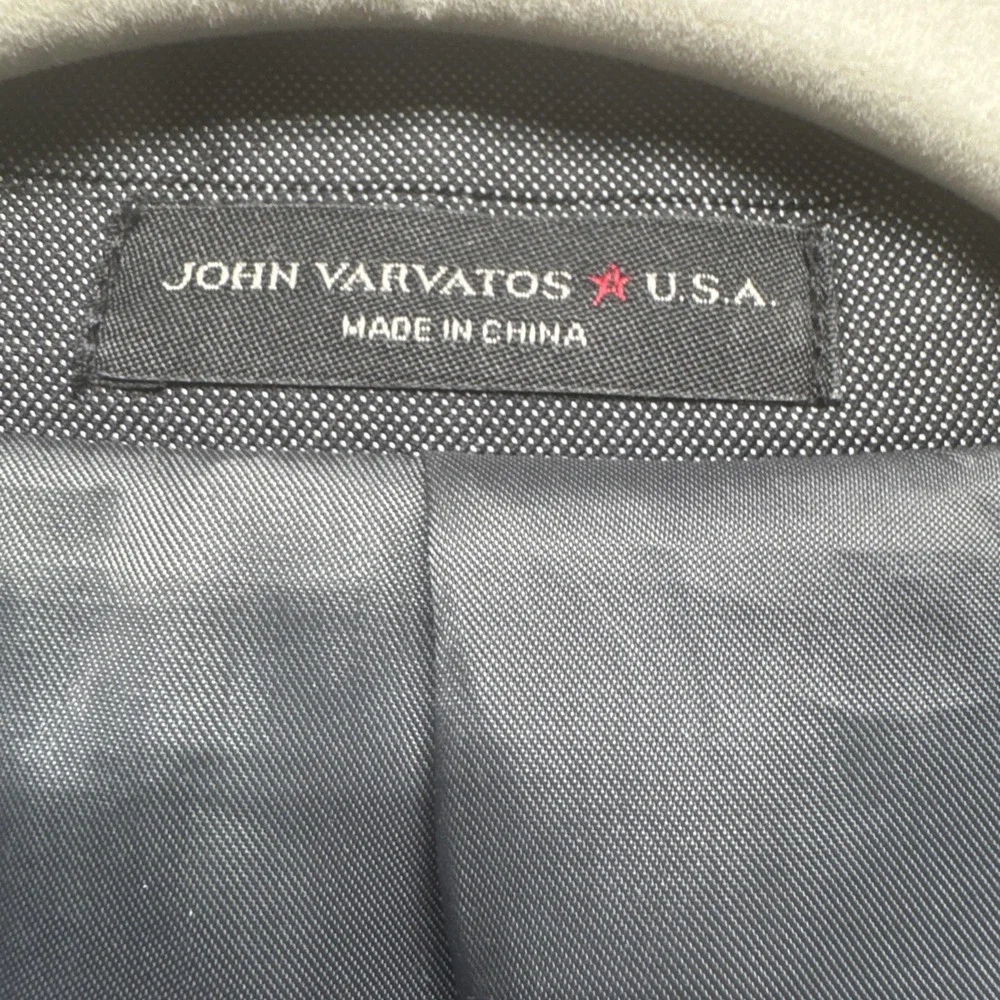 John Varvatos Gray Blazer Men's 44L‎ Premium Tailored Single Needle Two Button